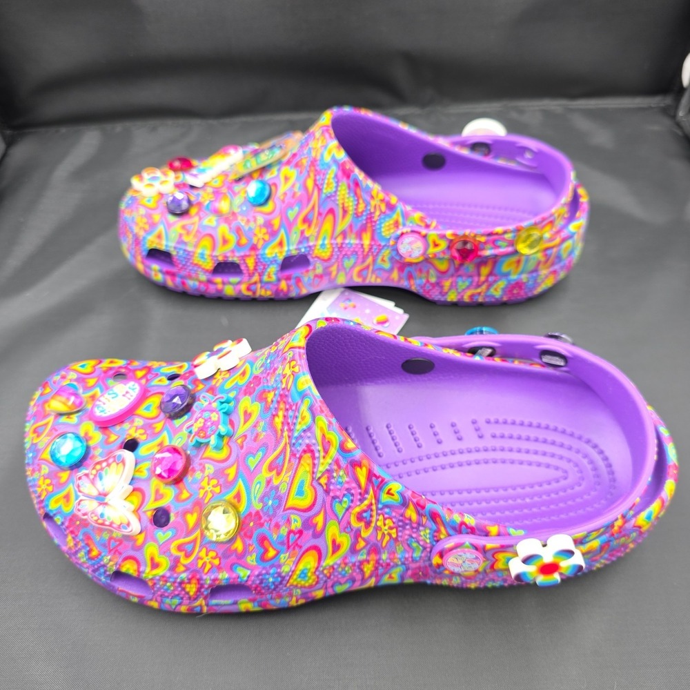 Crocs Lisa Frank Classic Clogs Women's Size 12 Groovy Colorful Retro NWT - Picture 5 of 8
